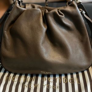Henri Bendel Brown Hobo Bag and Matching Wallet